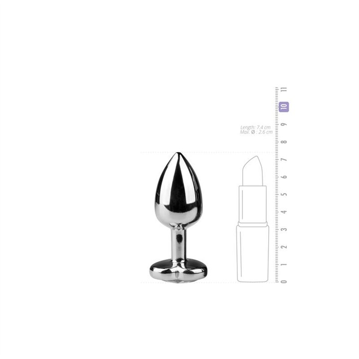 Metal Butt Plug No. 2 - Silver/Clear - ET127CLR - Teknashop Ltd