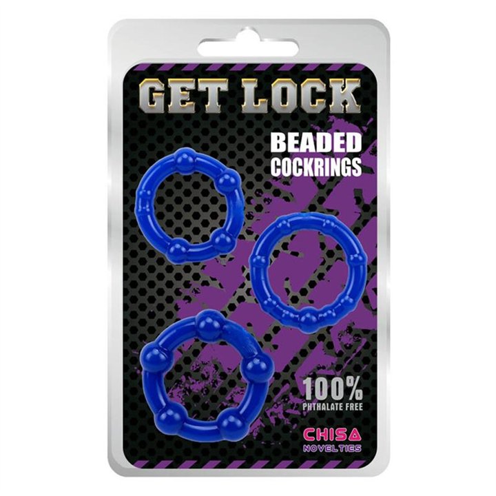 Beaded Cock Rings-Blue - CN-330300013 - Teknashop Ltd