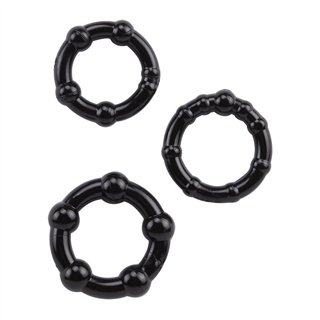 Beaded Cock Rings-Black - CN-330300015 - Teknashop Ltd