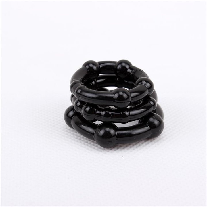 Beaded Cock Rings-Black - CN-330300015 - Teknashop Ltd