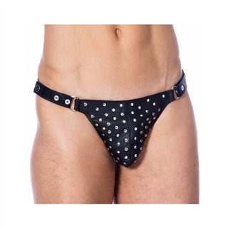 Leather G-string Adjustable with Rivets - R7314 - Teknashop Ltd