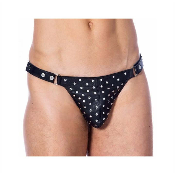 Leather G-string Adjustable with Rivets - R7314 - Teknashop Ltd