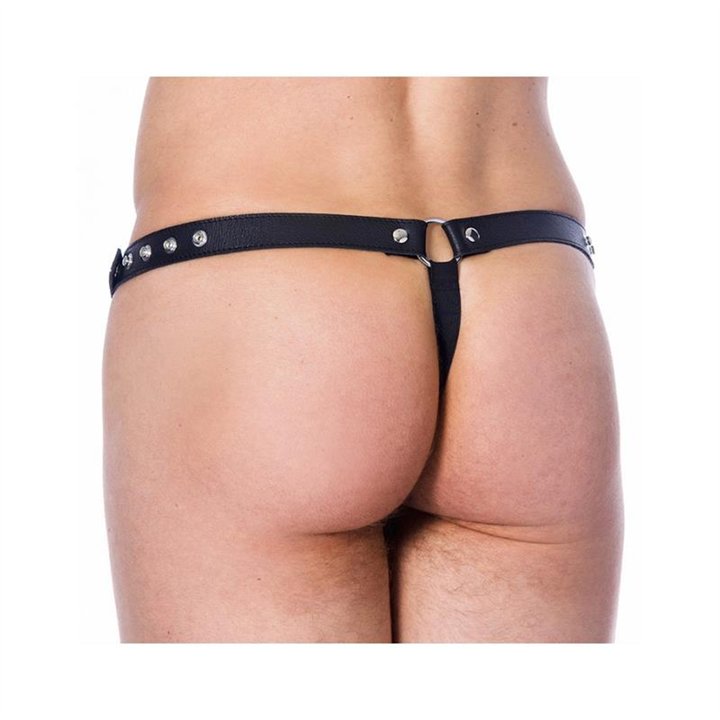 Leather G-string Adjustable with Rivets - R7314 - Teknashop Ltd