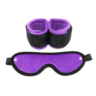 Handcuffs with Mask Adjustable Purple - R7035 - Teknashop Ltd