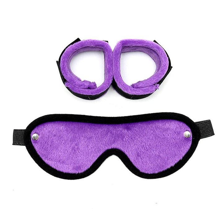 Handcuffs with Mask Adjustable Purple - R7035 - Teknashop Ltd