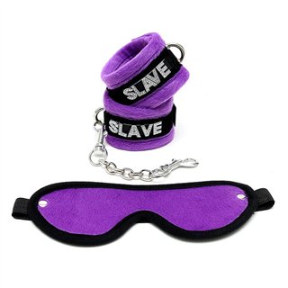 Handcuffs and Eyemask Purple - R7013 - Teknashop Ltd