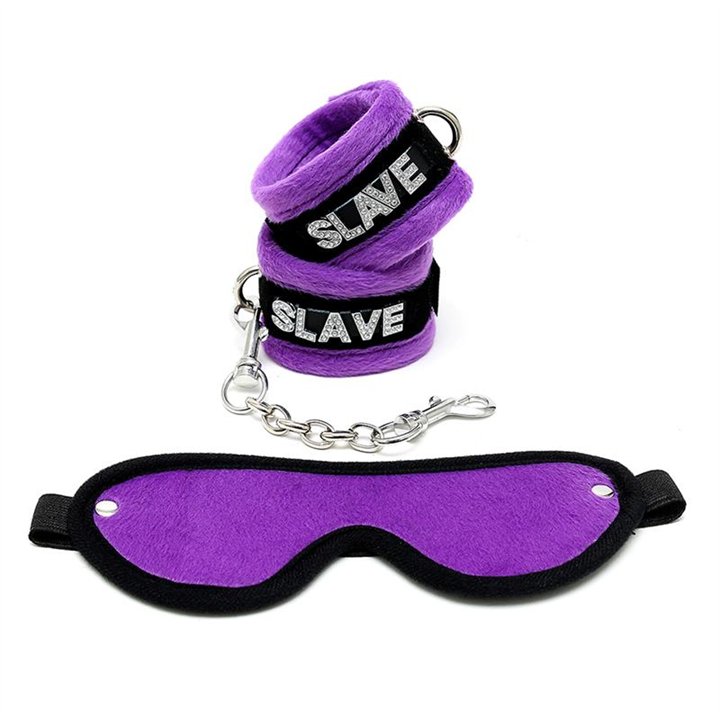 Handcuffs and Eyemask Purple - R7013 - Teknashop Ltd