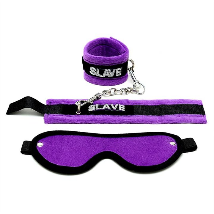 Handcuffs and Eyemask Purple - R7013 - Teknashop Ltd