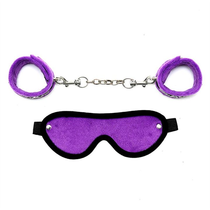 Handcuffs and Eyemask Purple - R7013 - Teknashop Ltd