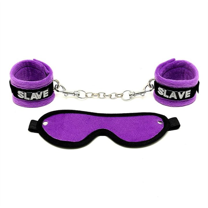 Handcuffs and Eyemask Purple - R7013 - Teknashop Ltd