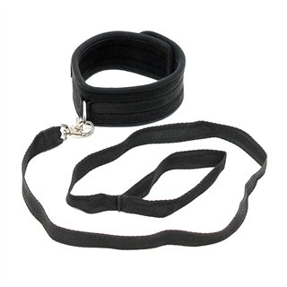 Collar with Leash Adjustable Black - R7024 - Teknashop Ltd