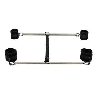Double Spreader Bar with Cuffs Adjustable Black - R7027 - Teknashop Ltd