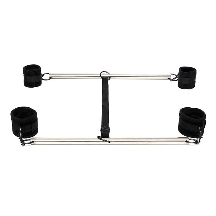 Double Spreader Bar with Cuffs Adjustable Black - R7027 - Teknashop Ltd