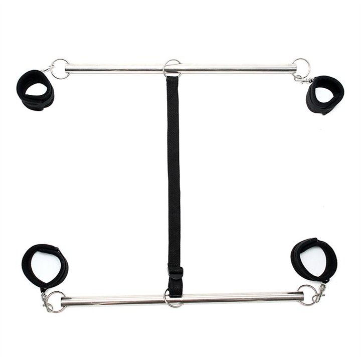 Double Spreader Bar with Cuffs Adjustable Black - R7027 - Teknashop Ltd
