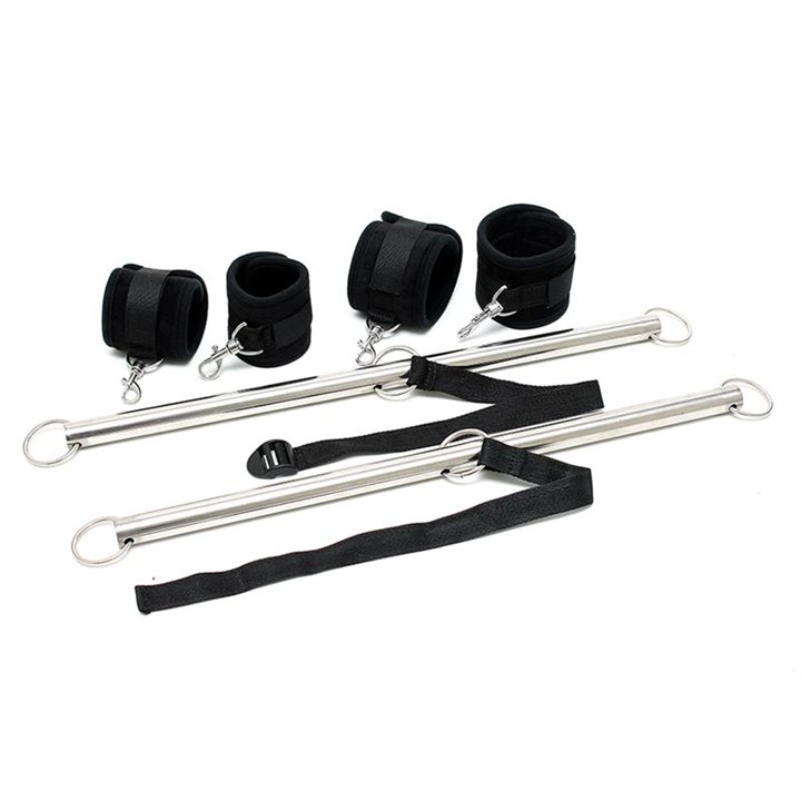 Double Spreader Bar with Cuffs Adjustable Black - R7027 - Teknashop Ltd