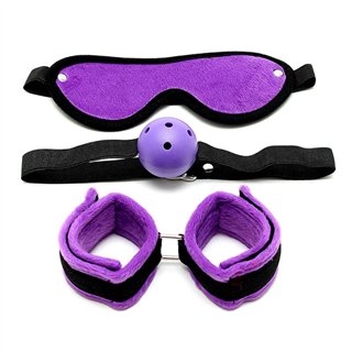 3 Pieces Bondage Set Purple - R7010 - Teknashop Ltd