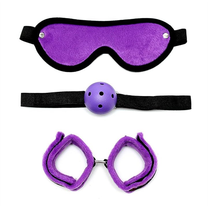 3 Pieces Bondage Set Purple - R7010 - Teknashop Ltd