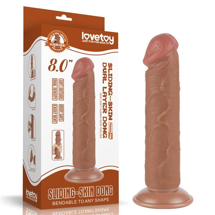 Dildo Sliding Skin 8 Brown - LO-LV317306 - Teknashop Ltd