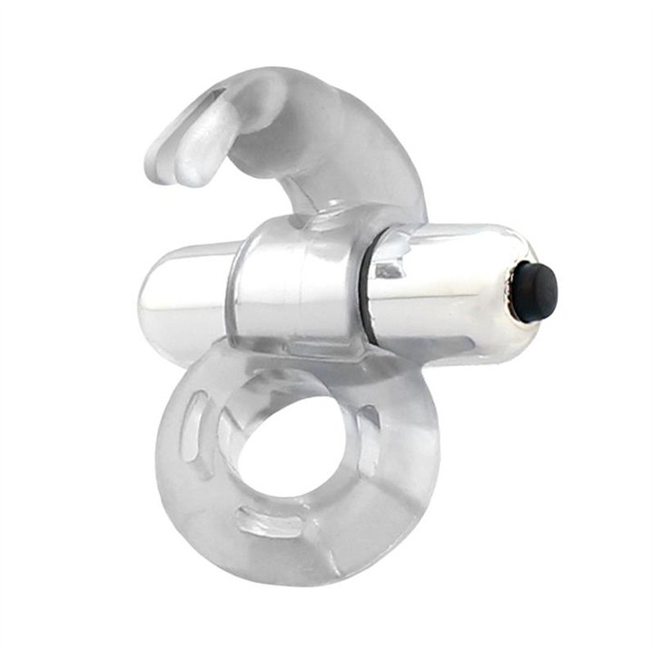 Horizon Vibrating Penis Ring with Rabbit Clear - LT-699 - Teknashop Ltd