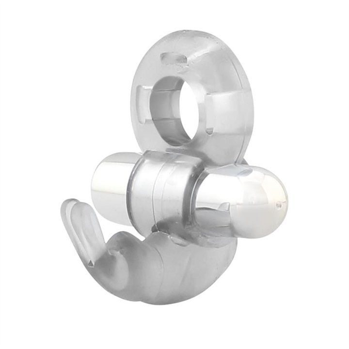 Horizon Vibrating Penis Ring with Rabbit Clear - LT-699 - Teknashop Ltd