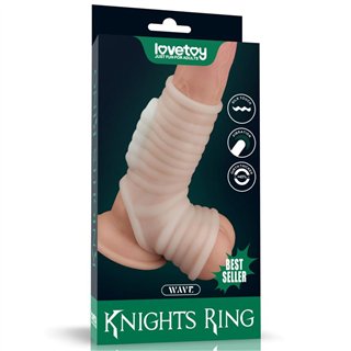 Penis and testicles sleeve with vibration Wave Knights - LO-LV343118 - Teknashop Ltd
