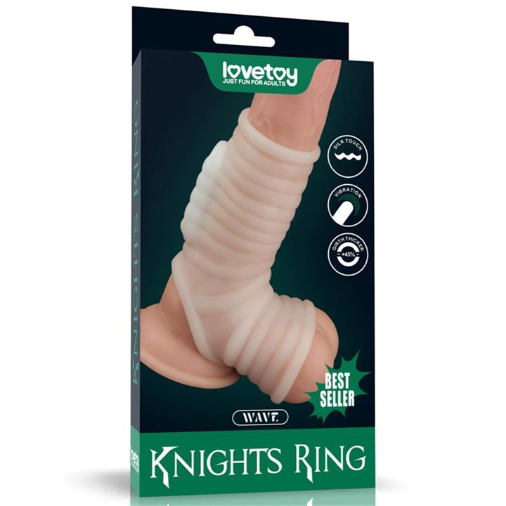 Penis and testicles sleeve with vibration Wave Knights - LO-LV343118 - Teknashop Ltd