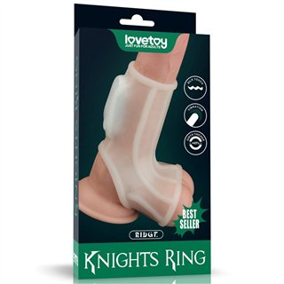 Penis and Testicles Sleeve with Vibration Ridge Knights - LO-LV343117 - Teknashop Ltd