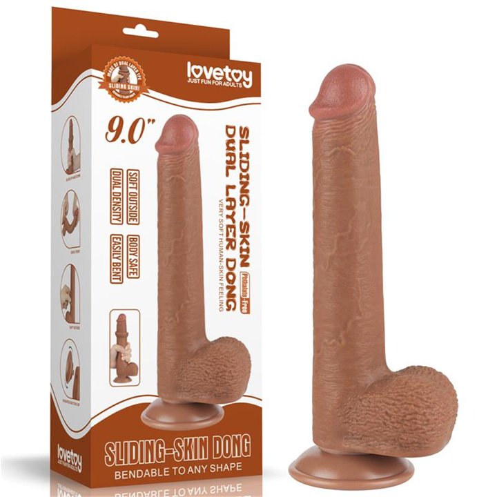 Dildo Sliding Skin 9 Brown - LO-LV317310 - Teknashop Ltd