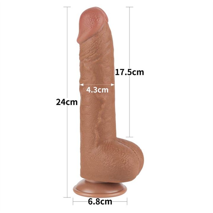 Dildo Sliding Skin 9.5 Brown - LO-LV317311 - Teknashop Ltd