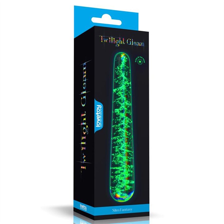 Glow in the Dark Glass Dildo Twilight Gleam Slim - LO-LV610001 - Teknashop Ltd