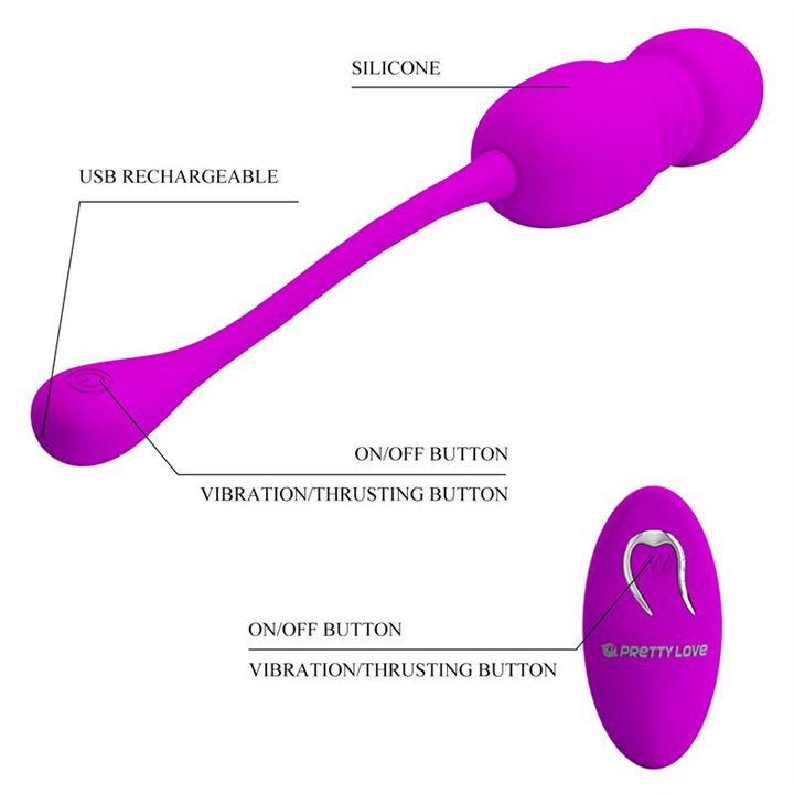 Callieri Vibrating Egg with Thrusting and Remote Control - BI-014892W - Teknashop Ltd
