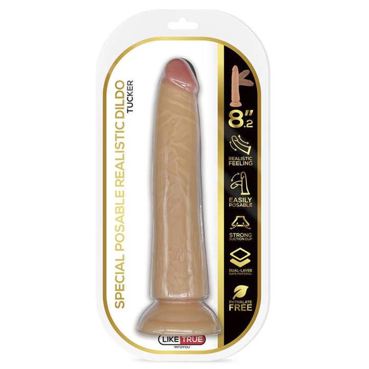 Tucker Realistic Articulable-Posable Dildo 8.2 Flesh - LT-266 - Teknashop Ltd