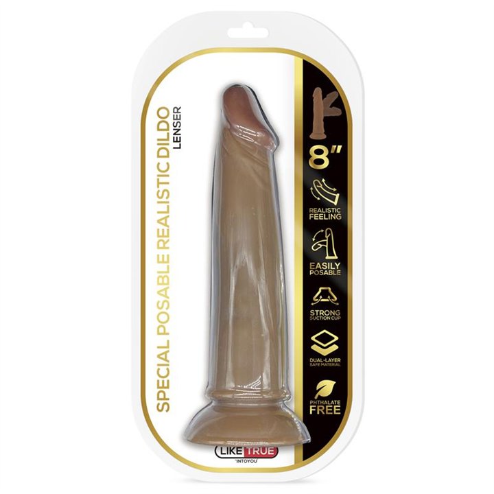 Lenser Articulable-Posable Realistic Dildo 8 Brown - LT-264 - Teknashop Ltd