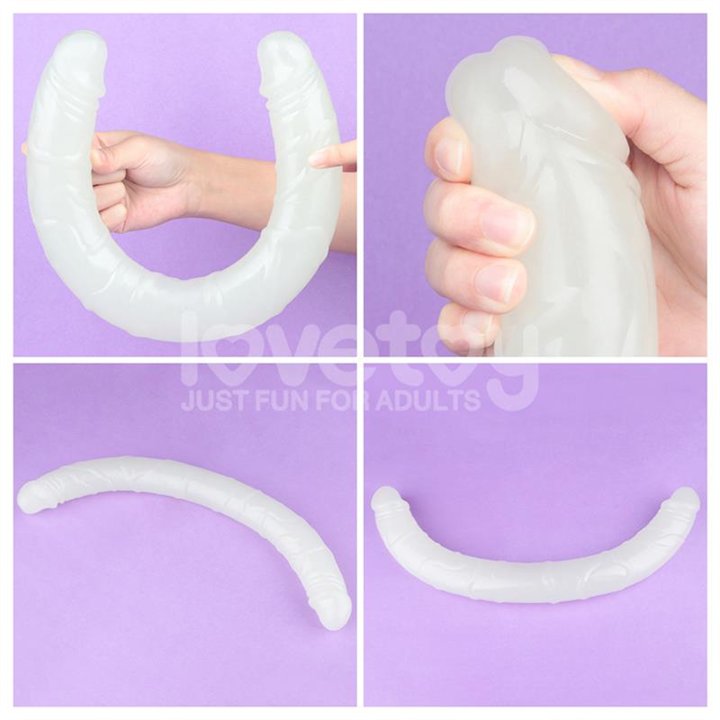 Double dildo Lumino Blue Light 18.5 - LO-LV313012 - Teknashop Ltd