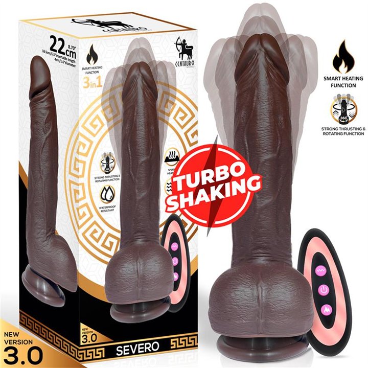 Severo Realistic Turbo Shaking Dildo Thrusting, 360º Rotation Remote Control Heat Effect - IN-247 - Teknashop Ltd