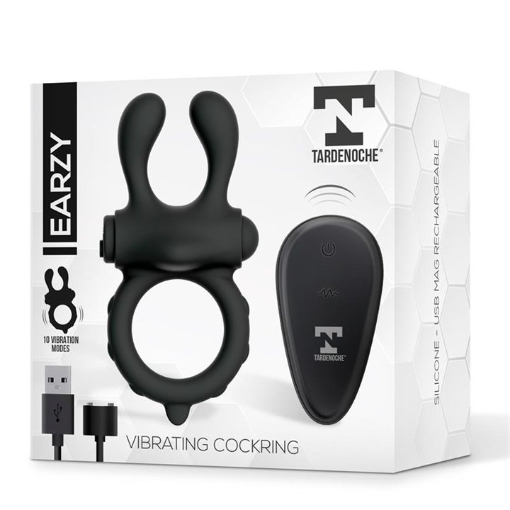 Earzy Vibrating Penis Ring with Remote Control USB Magnetic Silicone - T-147 - Teknashop Ltd