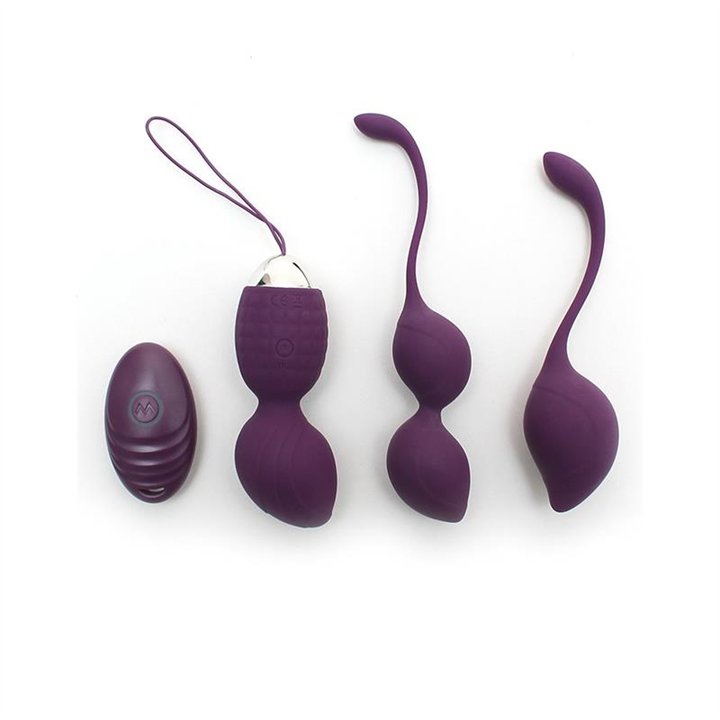 Vibrating Kegel Ball Set Remote Control Rimini Purple - R2556 - Teknashop Ltd