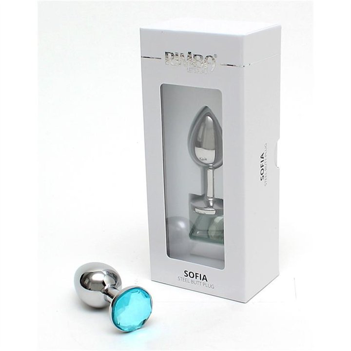 Metal Butt Plug Sofia Blue Jewel - R2559 - Teknashop Ltd