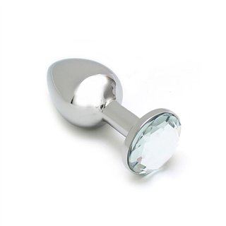 Metal Butt Plug Sofia Clear Jewel - R2558 - Teknashop Ltd