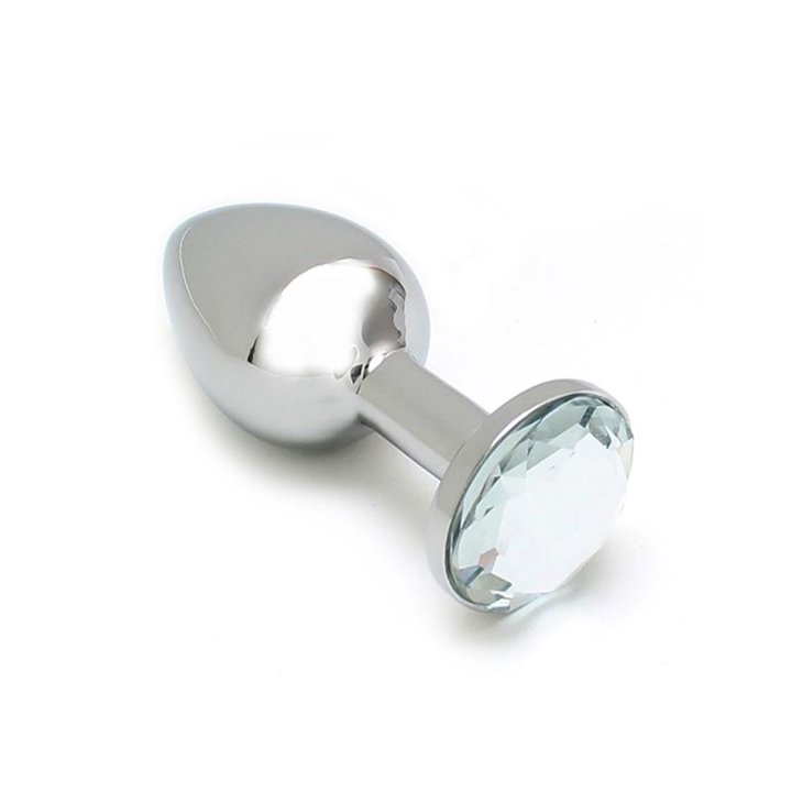 Metal Butt Plug Sofia Clear Jewel - R2558 - Teknashop Ltd