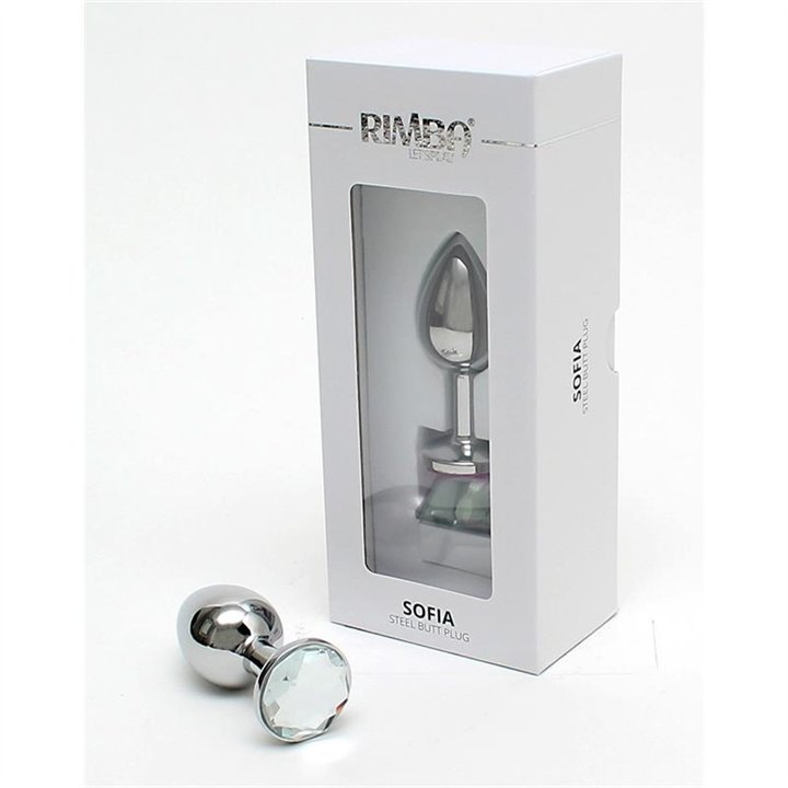 Metal Butt Plug Sofia Clear Jewel - R2558 - Teknashop Ltd