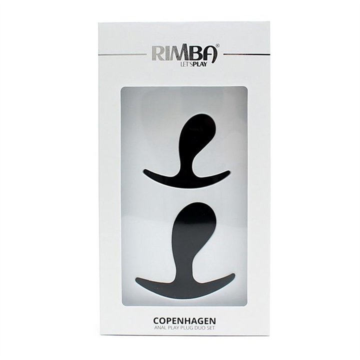 Set of 2 Anatomic Butt Plug Copenhagen Black - R2530 - Teknashop Ltd
