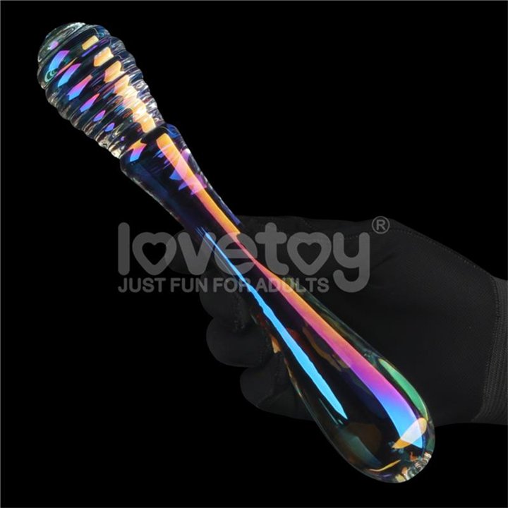 GLow in the Dark Glass Dildo Twilight Gleam Twin Pleasures - LO-LV610024 - Teknashop Ltd