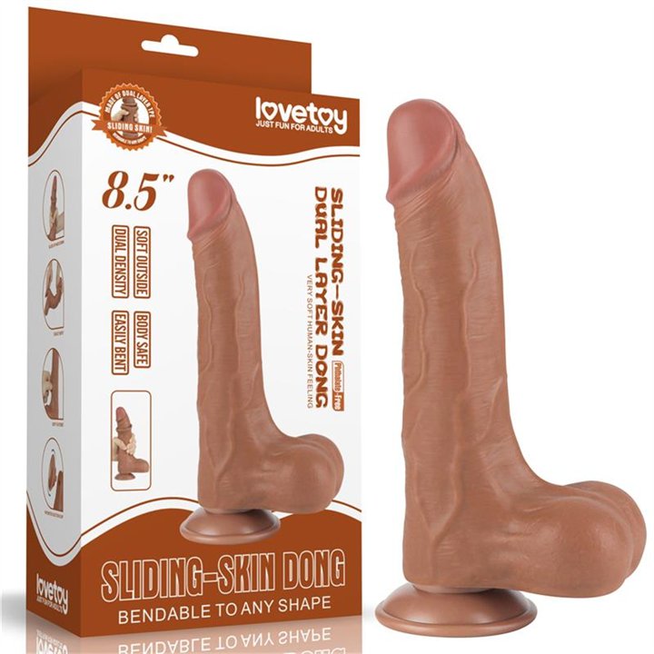 Dildo Sliding Skin 8.5 Brown - LO-LV317309 - Teknashop Ltd