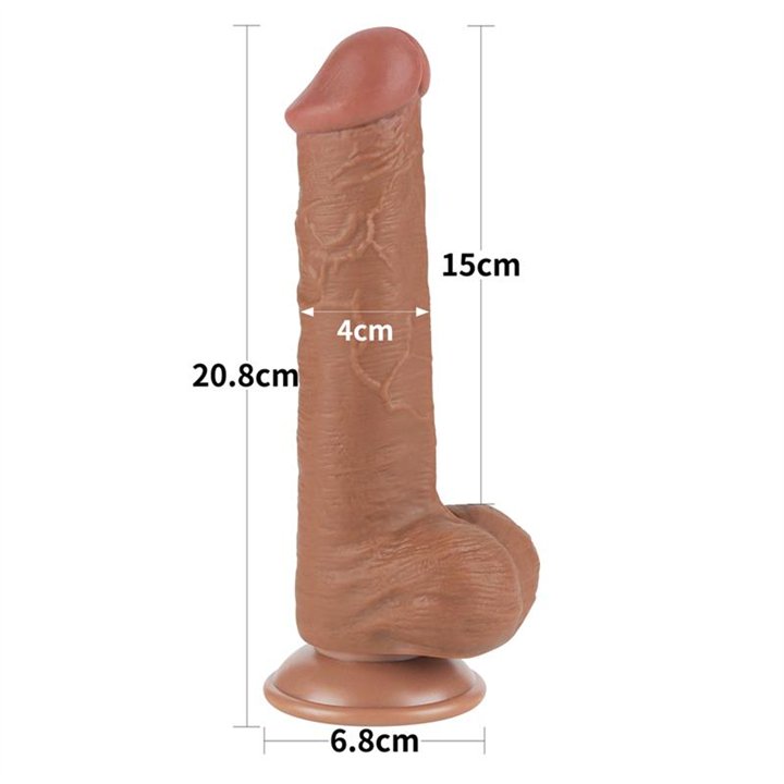 Dildo Sliding Skin 8 Brown - LO-LV317307 - Teknashop Ltd