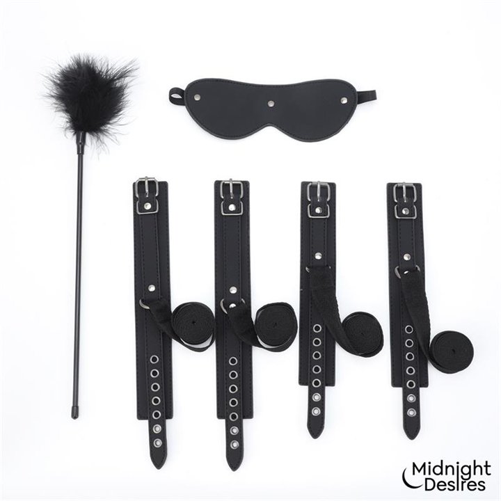 Bondage Set with Blindfold, Feather Tickle and Cuffs - MD-067 - Teknashop Ltd