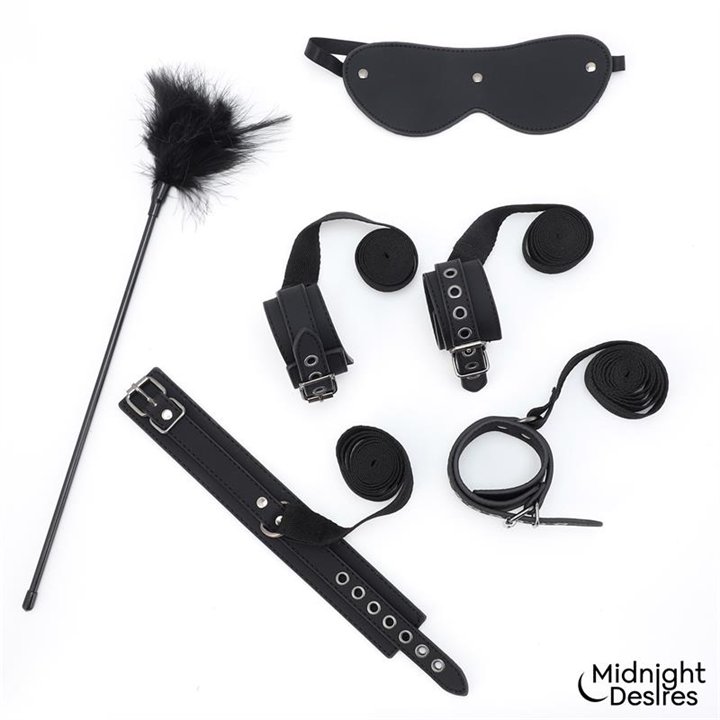 Bondage Set with Blindfold, Feather Tickle and Cuffs - MD-067 - Teknashop Ltd