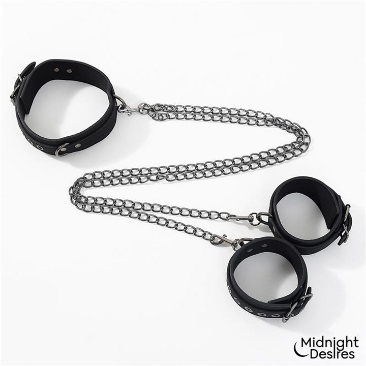 Collar and Ankle Cuffs with Chain - MD-060 - Teknashop Ltd