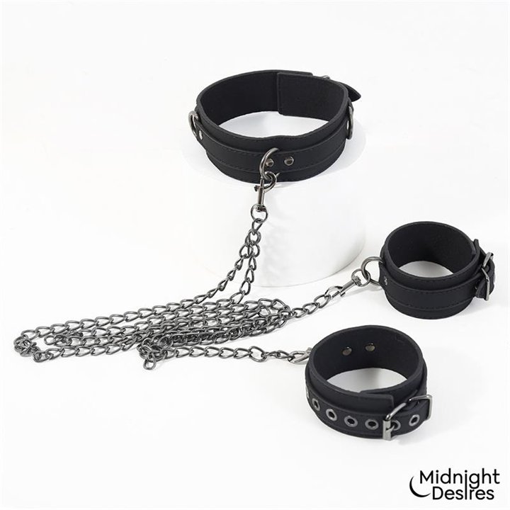 Collar and Ankle Cuffs with Chain - MD-060 - Teknashop Ltd