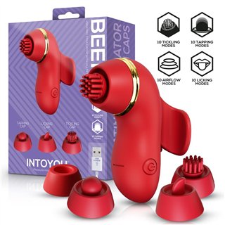Beeny Stimulator with 4 Caps, Suction, Tapping, Tickling and Licking - U-079 - Teknashop Ltd